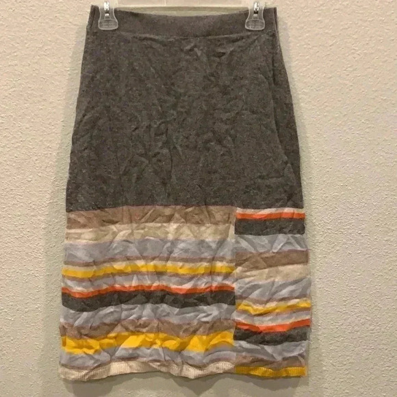 Moth Anthropologie Wool Striped Midi Knit Sweater Skirt - Picture 5 of 7